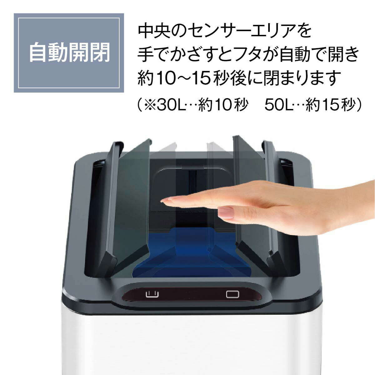 楽天市場】ゴミ箱 自動開閉 自動 人感 センサー 開閉 両開き 静音 静か