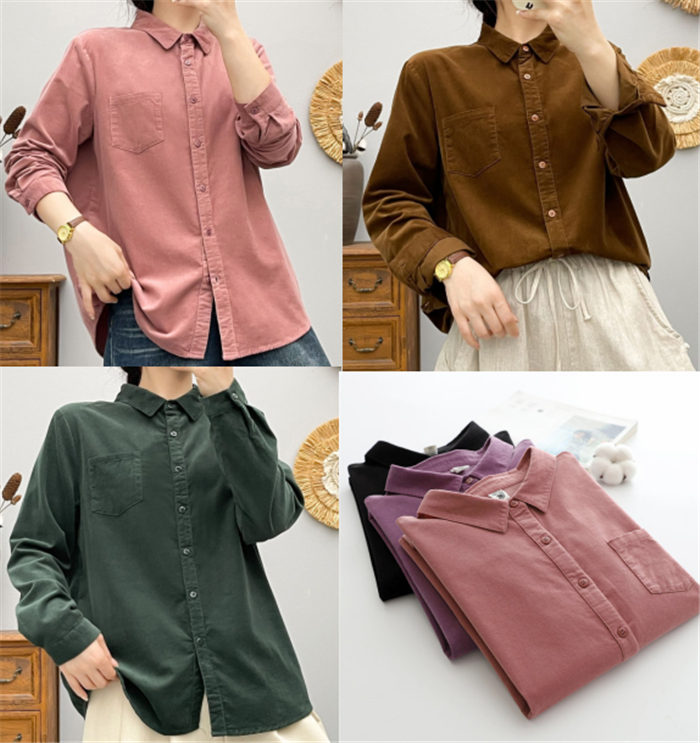 楽天市場】コーデュロイ シャツ ブラウス レディース 春 秋 冬