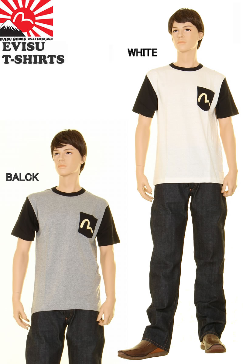 楽天市場】EVISU JEANS KAMOME 1 POCKET T-SHIRTS 限定商品 カモメ 1