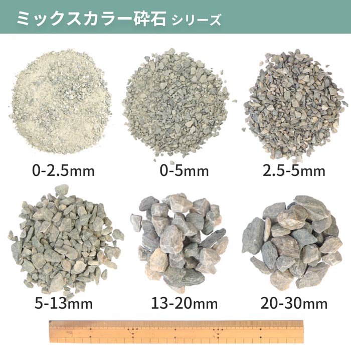 楽天市場】ミックスカラー砕石 13-20mm [5号砕石] 1000kg (20kg×50袋