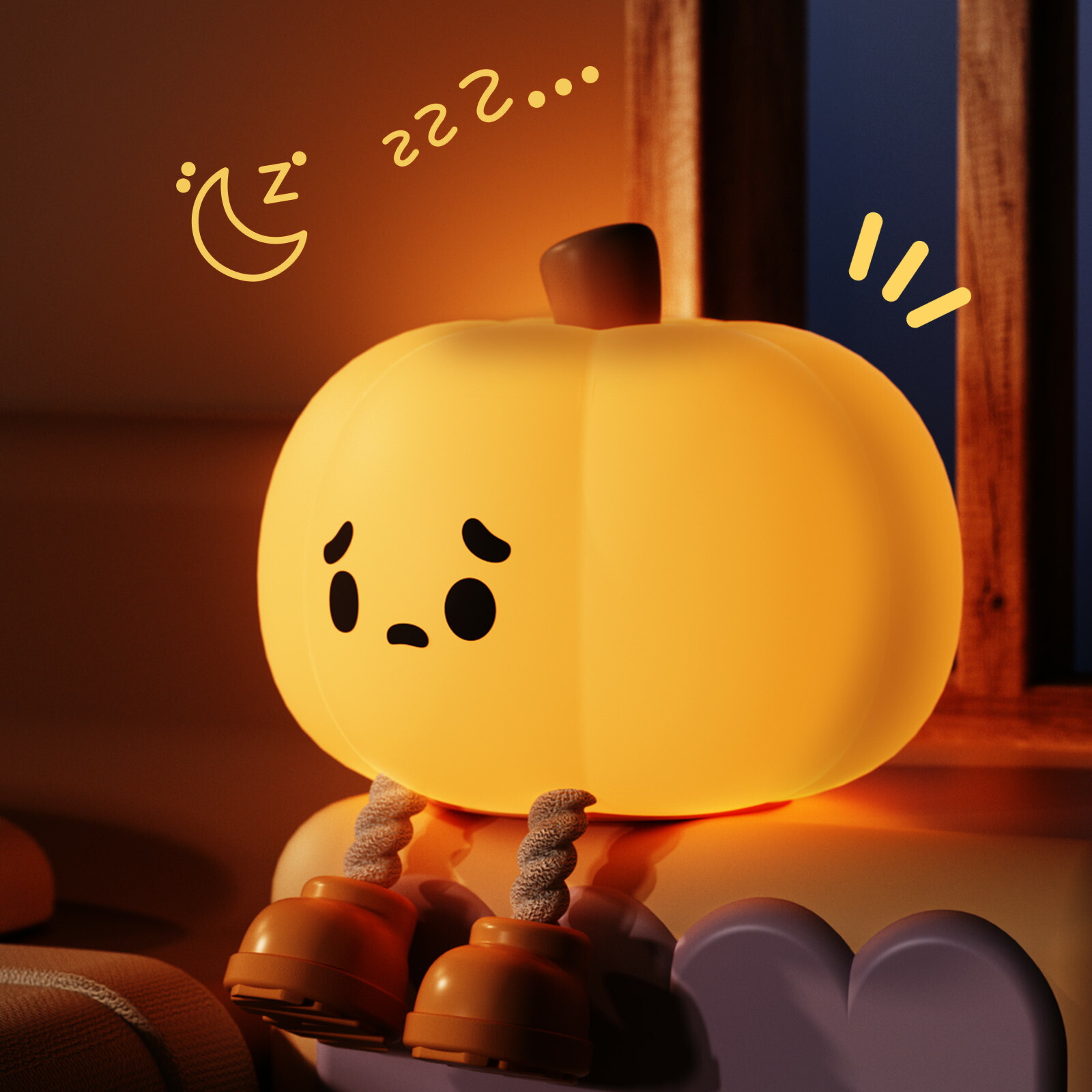 楽天市場】新製品 ナイトライト かわいい かぼちゃ型ライト 元気