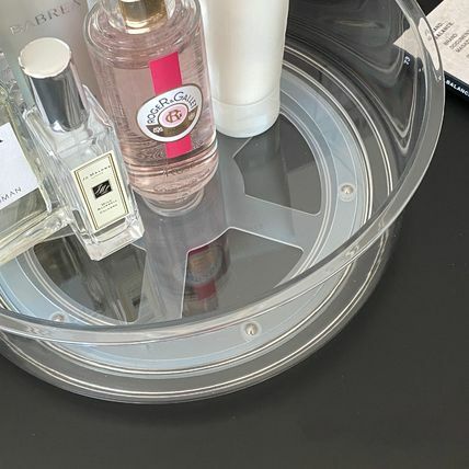 楽天市場】コスメ 収納 トレイ クリア 深型 ラウンド 360度 回転 韓国