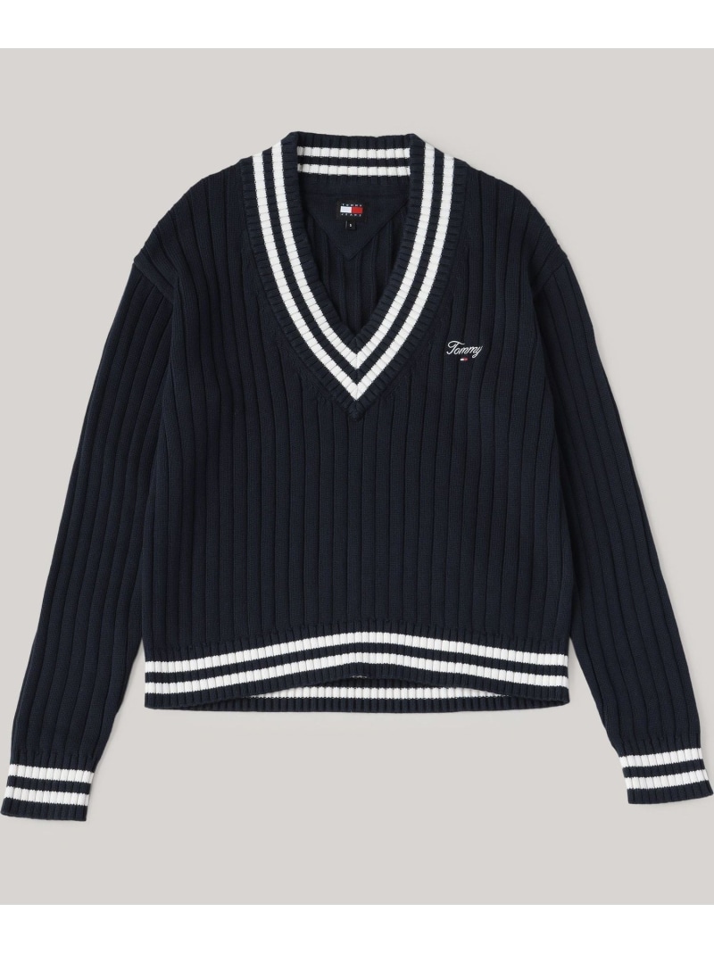 楽天市場】【SALE／40%OFF】スプリクトロゴVネックリブセーター TOMMY