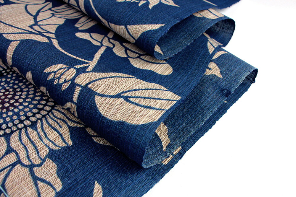 楽天市場】竺仙鑑製 女物 浴衣 ゆかた用反物 奥州小紋 向日葵 生地 原