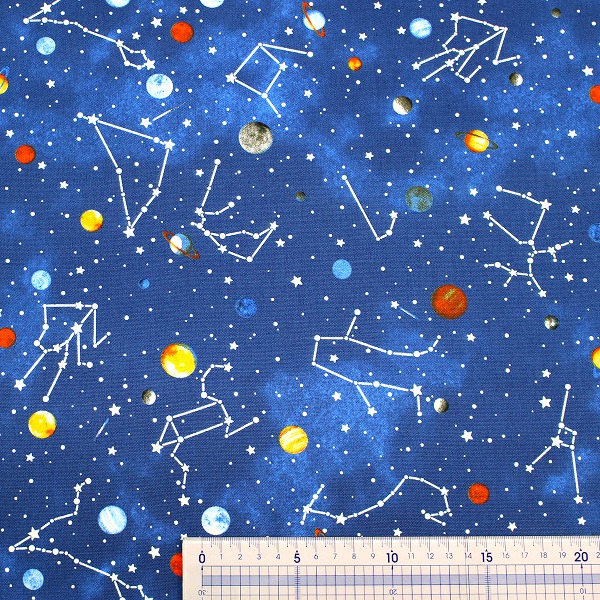 楽天市場】【10cm単位価格】宇宙柄 星と星座 スター ネイビー オックス