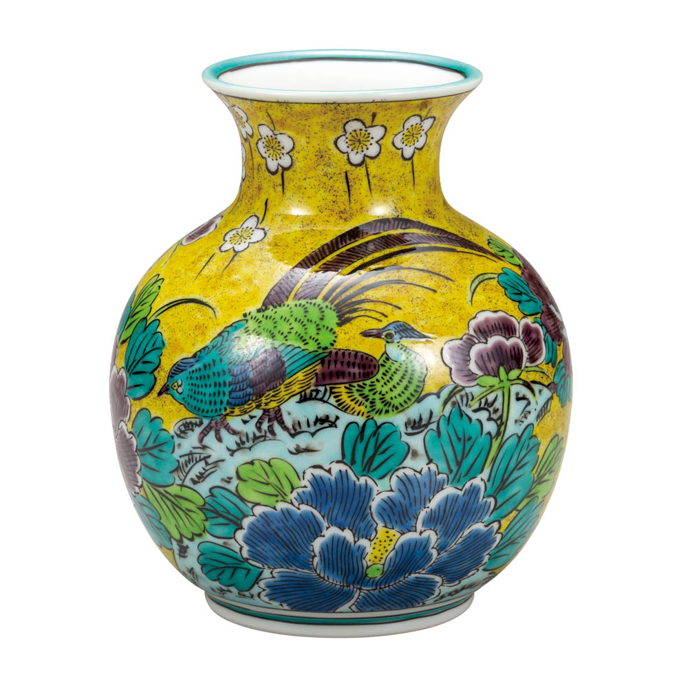 九谷焼 骨董 花器 明陶苑 花瓶 投入れ Japanesetraditional 九谷焼