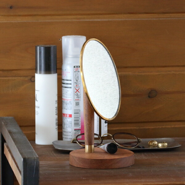 楽天市場】ミラー 真鍮 木製 鏡 卓上 置き型 おしゃれ スタンドミラー