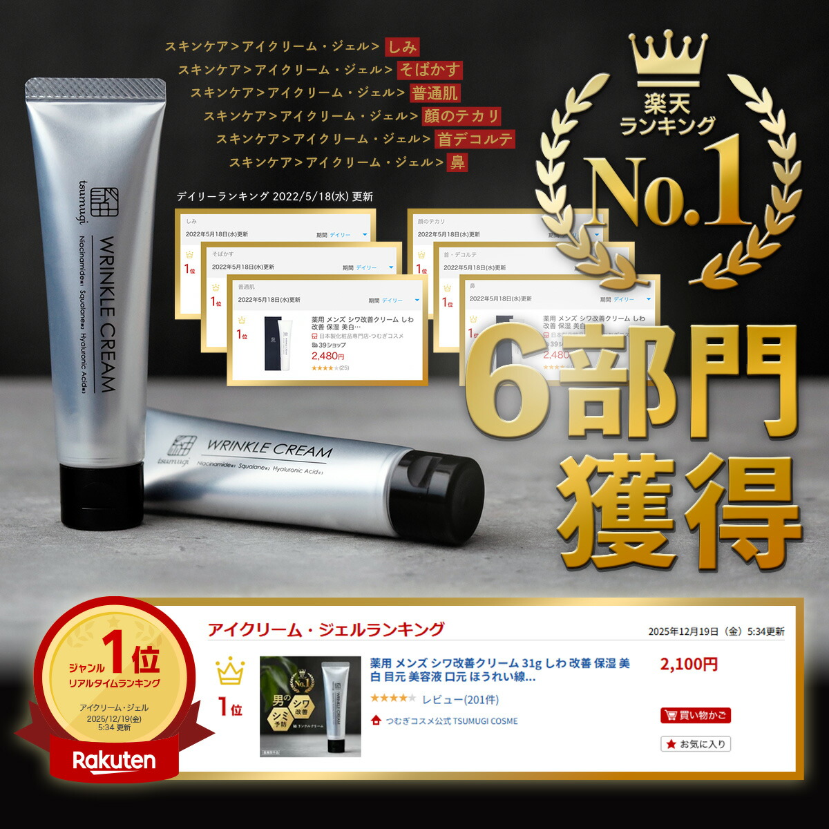 楽天市場】薬用 メンズ シワ改善クリーム 31g しわ 改善 保湿 美白