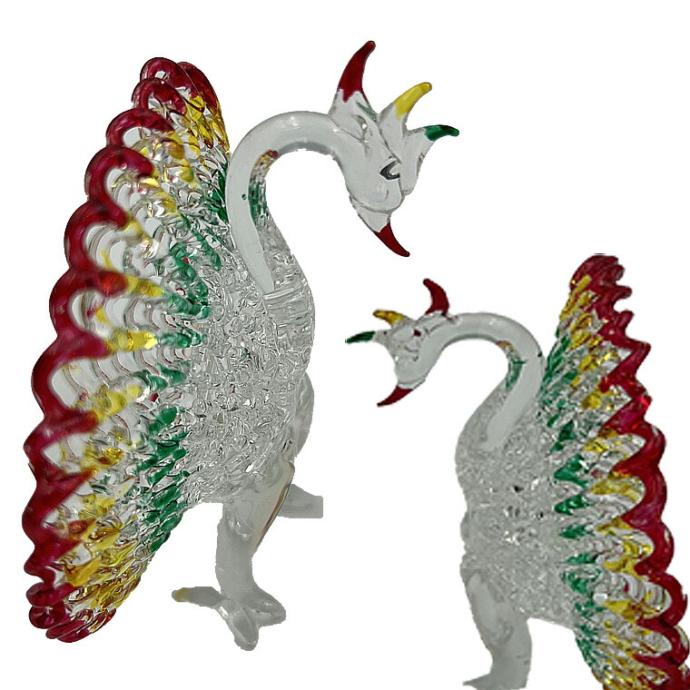 楽天市場】ガラス細工 クジャク 孔雀 置物 インテリ 母の日 誕生日