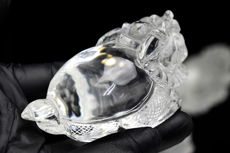 楽天市場】◇正財運◇ 天然 水晶 龍亀 ロングイ彫刻 置物【約204.7g