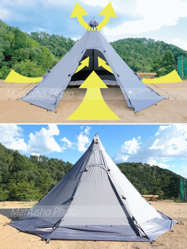 楽天市場】ストーブテント ワンポールテント テント アウトドア