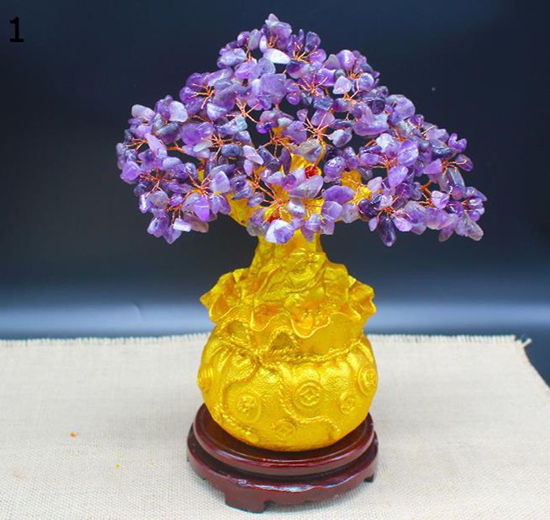 楽天市場】玄関置物 金のなる木 招財樹 クリスタル 紫水晶 アメシスト