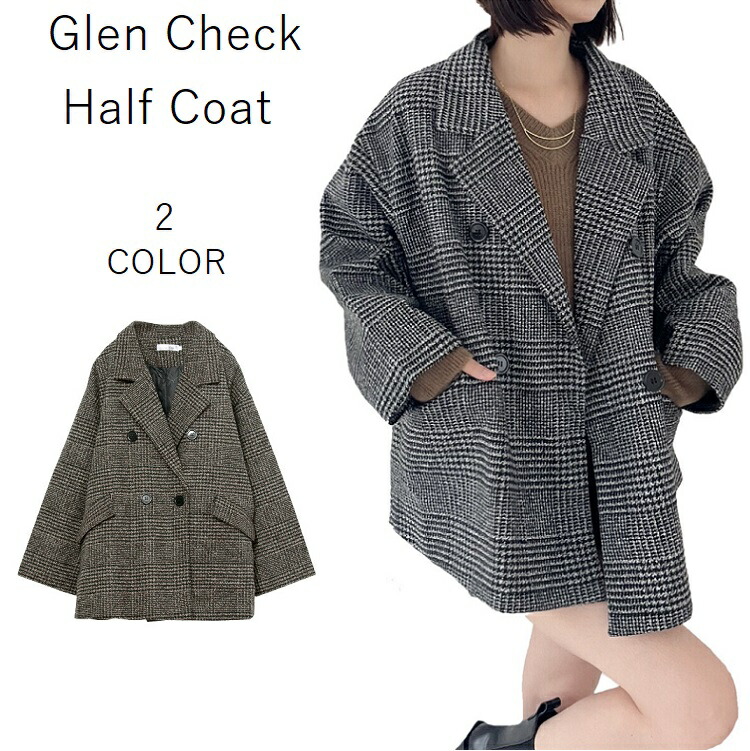 楽天市場】グレンチェックコートレディース グレンチェックジャケット