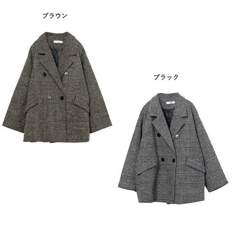 楽天市場】グレンチェックコートレディース グレンチェックジャケット