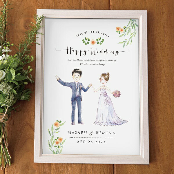 楽天市場】【送料無料】CG似顔絵ウォーターカラーウェルカムボード