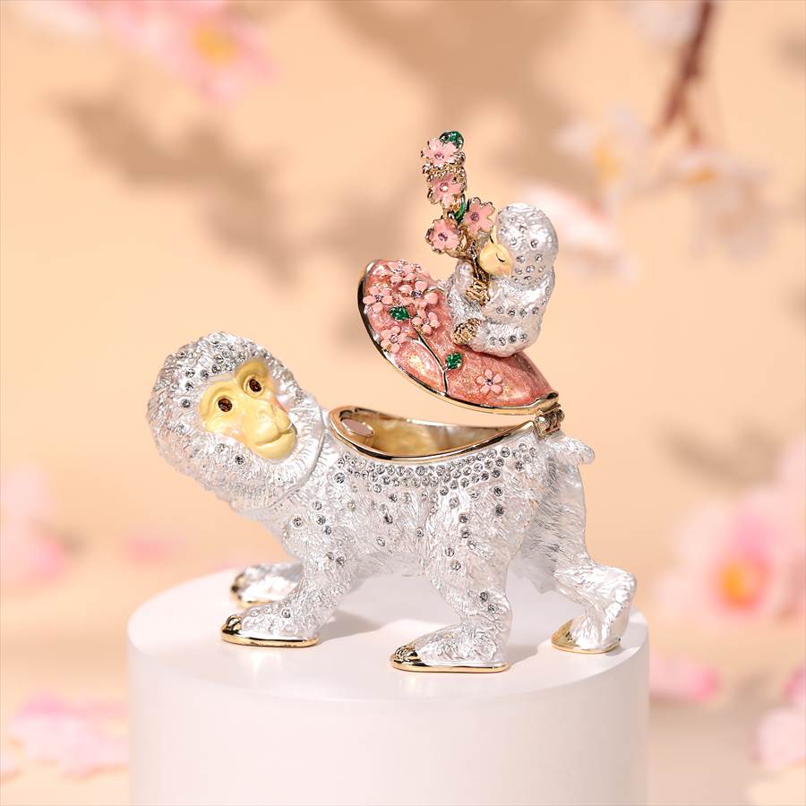 楽天市場】【正規品】 親子申 サル 桜 猿 干支 ジュエリーボックス