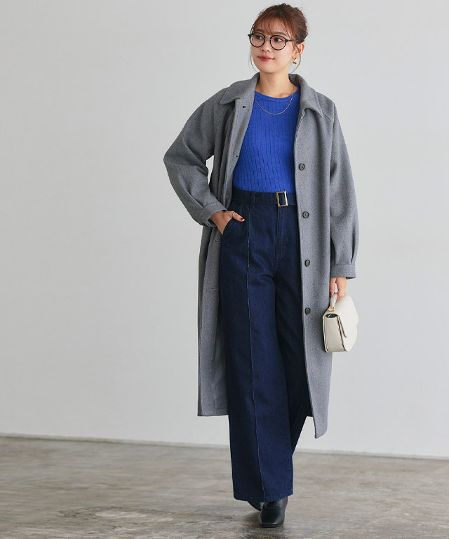 未使用級✨ハイク 2024 ウールショップコート ネイビー XXL ロング