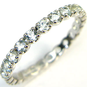 楽天市場】アクアマリン フルエタニティリング 18金 18k ピンキー