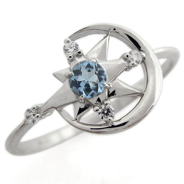 楽天市場】月と星 指輪 リング レディース 天然石 誕生石 選べる K18