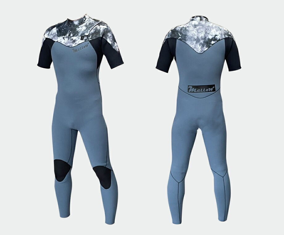 美品Bewet フルスーツ グレー/青 膝パッド付き bewet ウエットスーツの