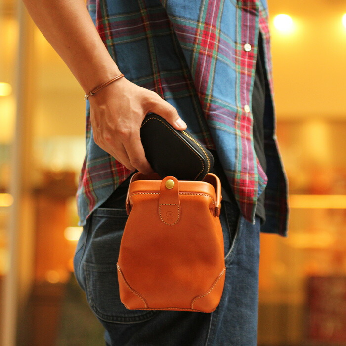 楽天市場】ベルトポーチ がま口 革 本革 メンズ レディース スマホ