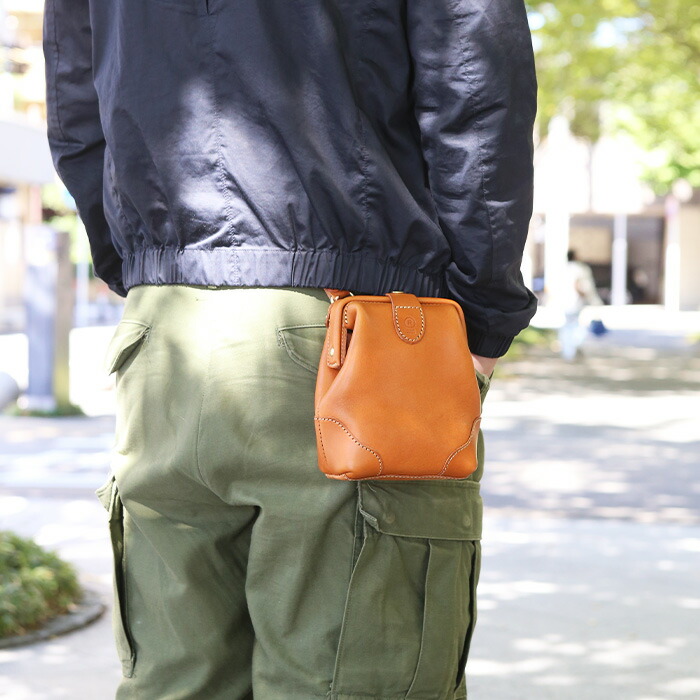 楽天市場】ベルトポーチ がま口 革 本革 メンズ レディース スマホ