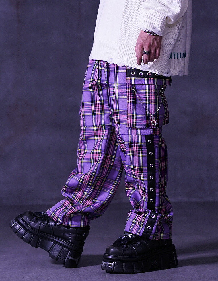 楽天市場】【送料無料】チェックパンツ メンズ レディース ワイド