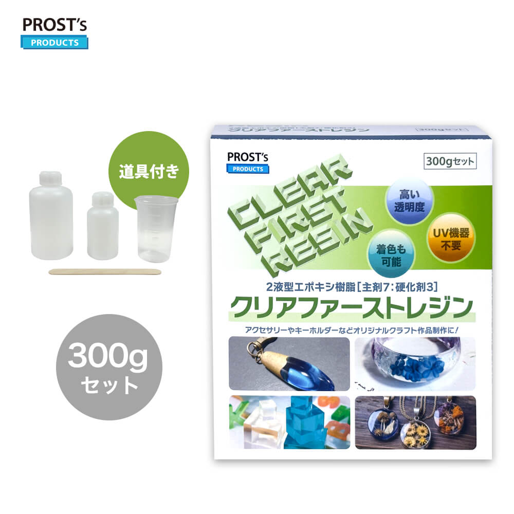 楽天市場】高透明度 クリアファーストレジン 300g セット 2液性 レジン