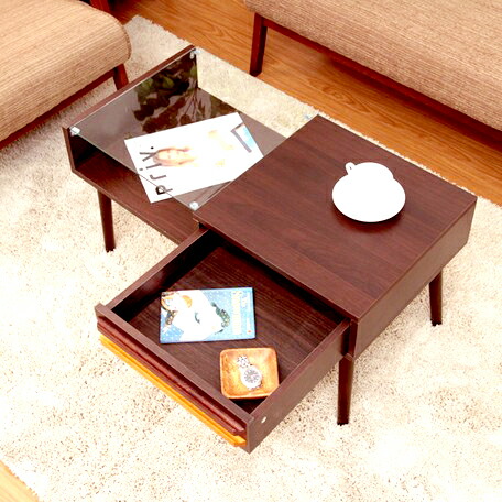 楽天市場】センターテーブル ローテーブル 棚付き ディスプレイ