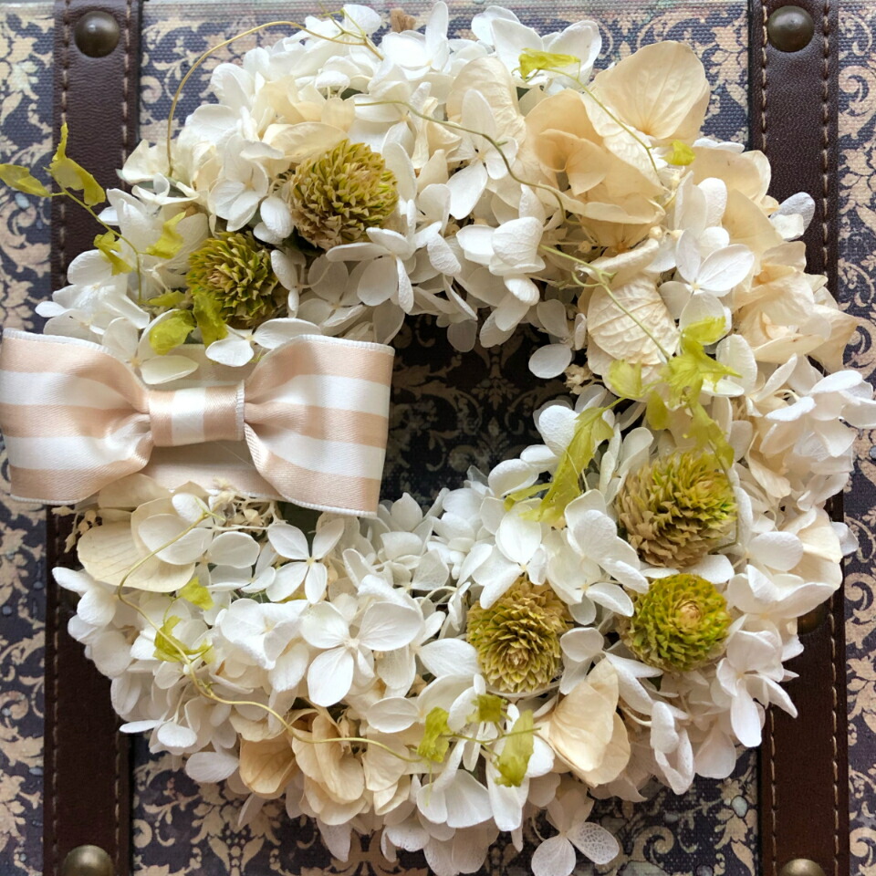 楽天市場】【 白 あじさい プリザーブドフラワー リース 】 送料無料