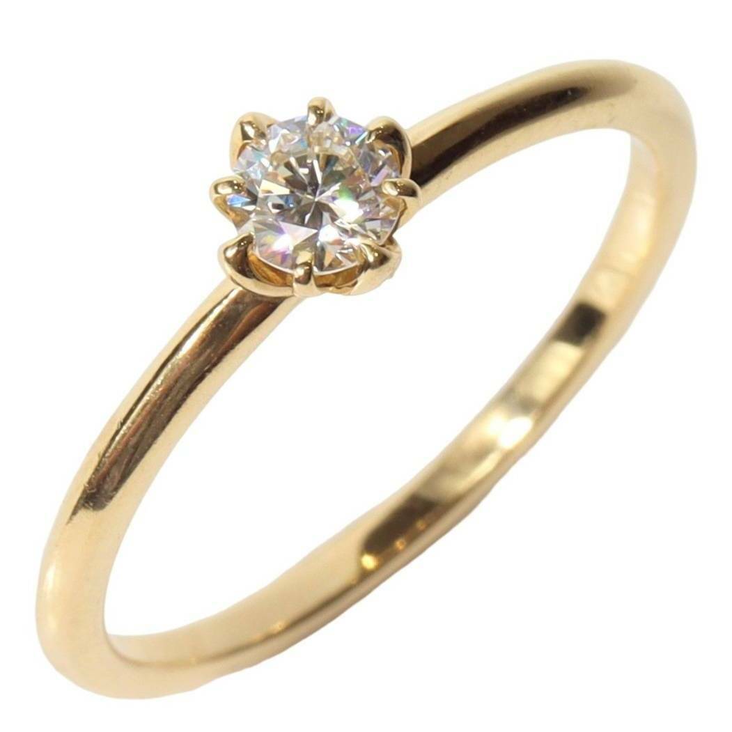 楽天市場】AHKAH アーカー K18YG 一粒ダイヤ 1Pダイヤモンド リング