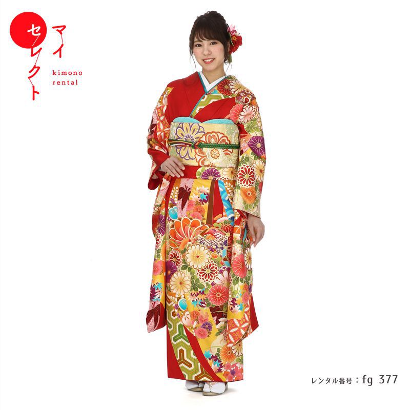 楽天市場】振袖 レンタル 〔fg_377/ 朝比奈彩 KM-32 赤〕 フルセット