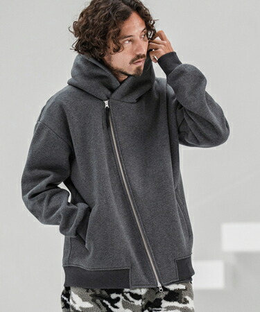 楽天市場】【CAMBIO(カンビオ)】Brushed Lining Sweat Diagonal Zipper