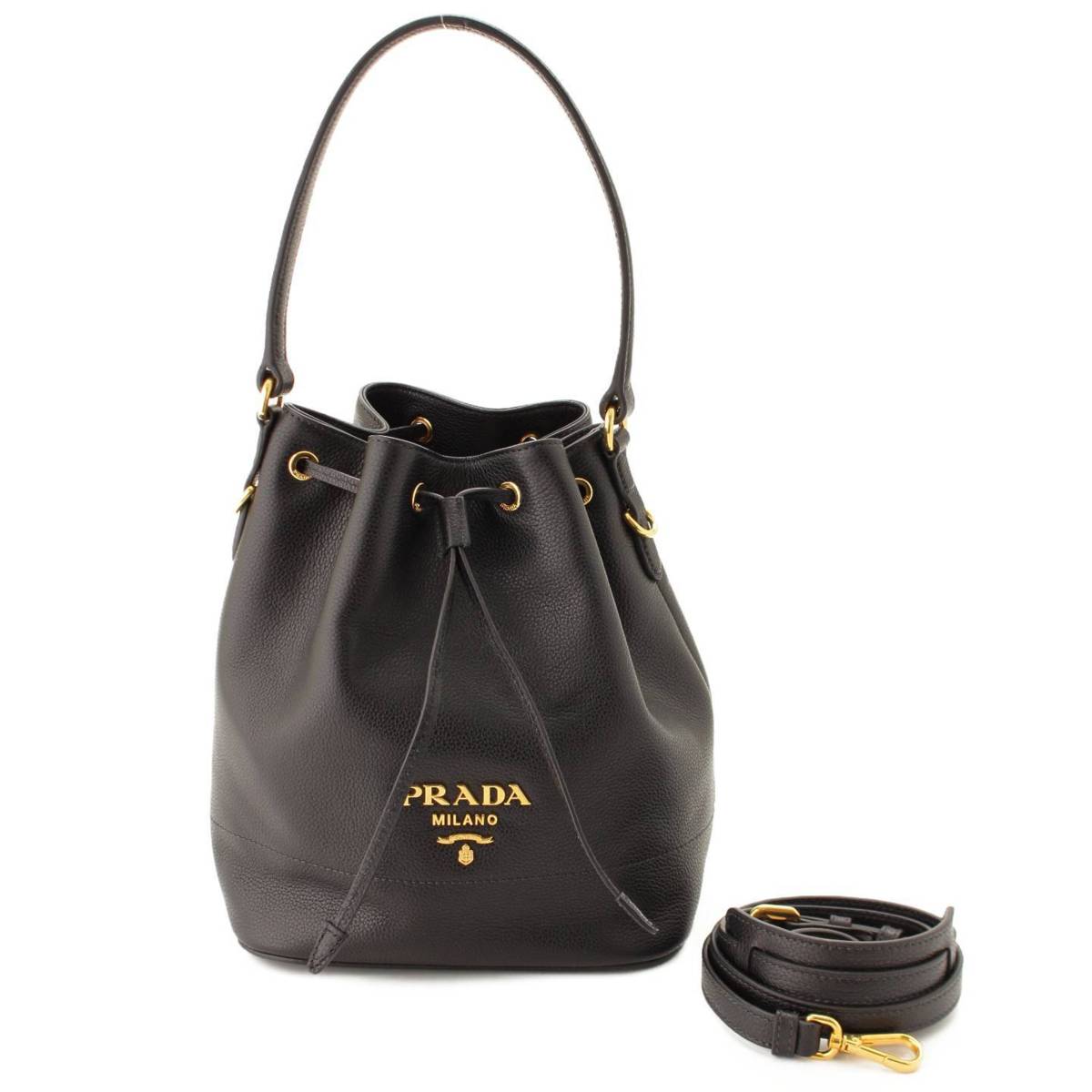 楽天市場】【プラダ】Prada 2way 巾着 レザーハンドバッグ バケット