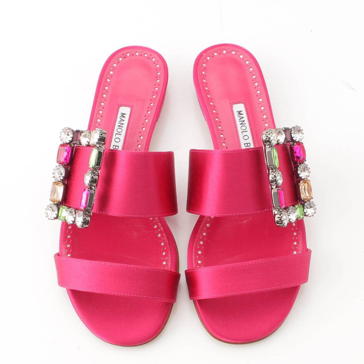 MANOLO BLAHNIK サーモンピンク サンダル 35 ヒール8センチ MANOLO