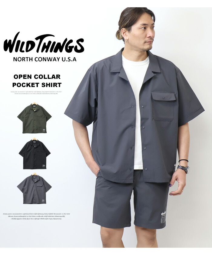 楽天市場】WILD THINGS ワイルドシングス オープンカラー 胸ポケット