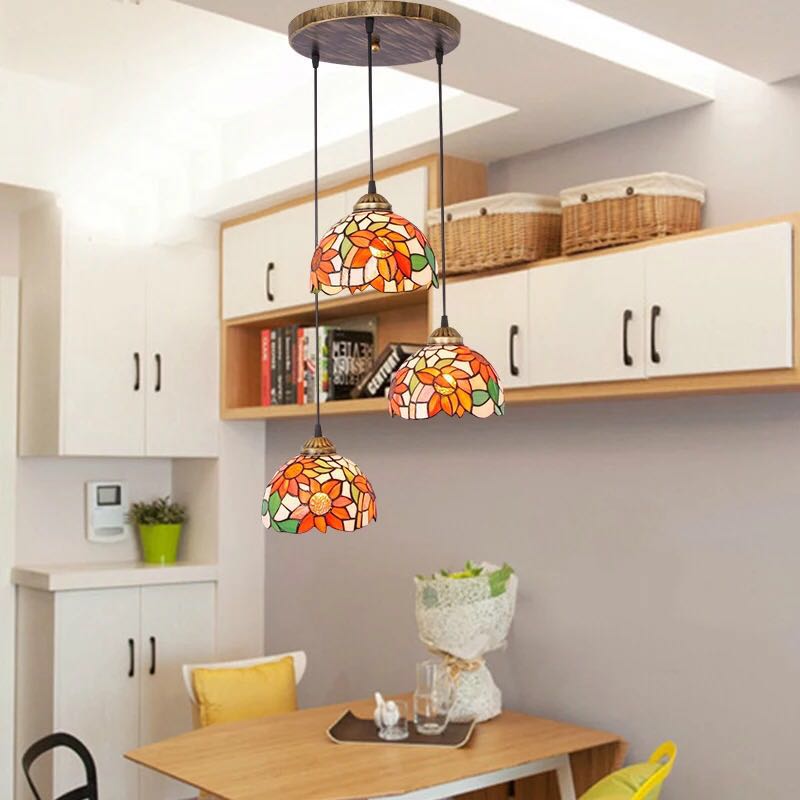 楽天市場】A017676ステンドグラス ペンダントライト ．豪華天井照明