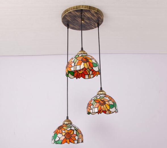 楽天市場】A017676ステンドグラス ペンダントライト ．豪華天井照明