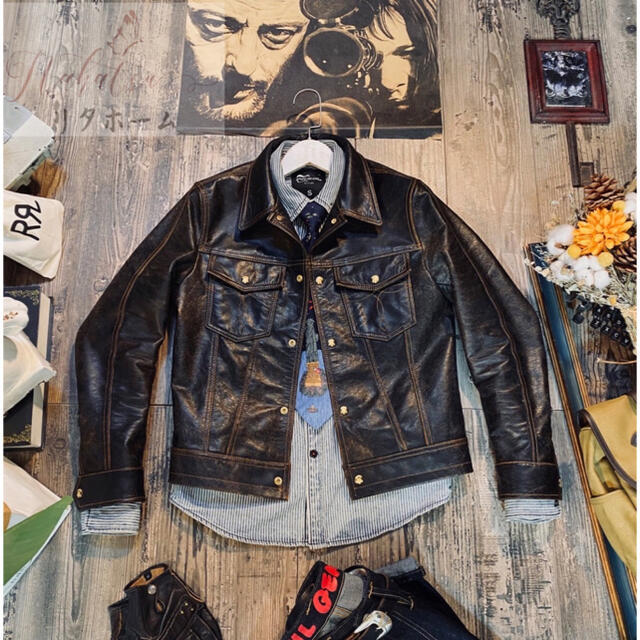 楽天市場】A054815インディゴ カウハイド サードタイプ Gジャン