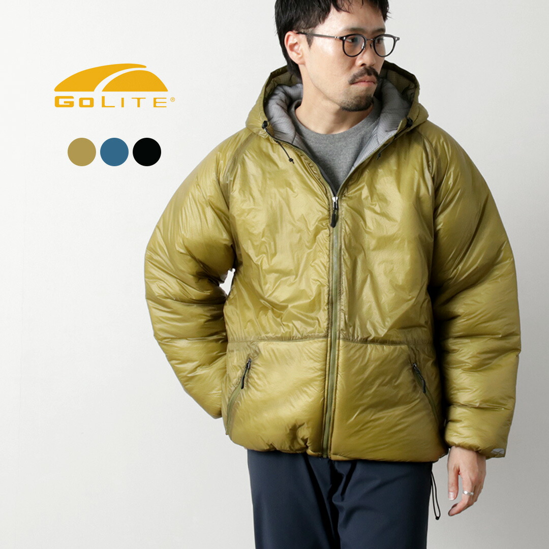 10％OFFクーポン対象GO GOLITE 中綿ジャケット 長袖 ブラック 無地