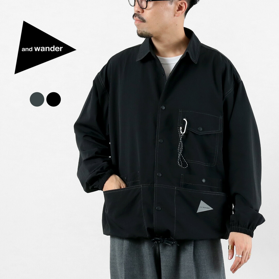楽天市場】AND WANDER（アンドワンダー） クリンクル ナイロン シャツ