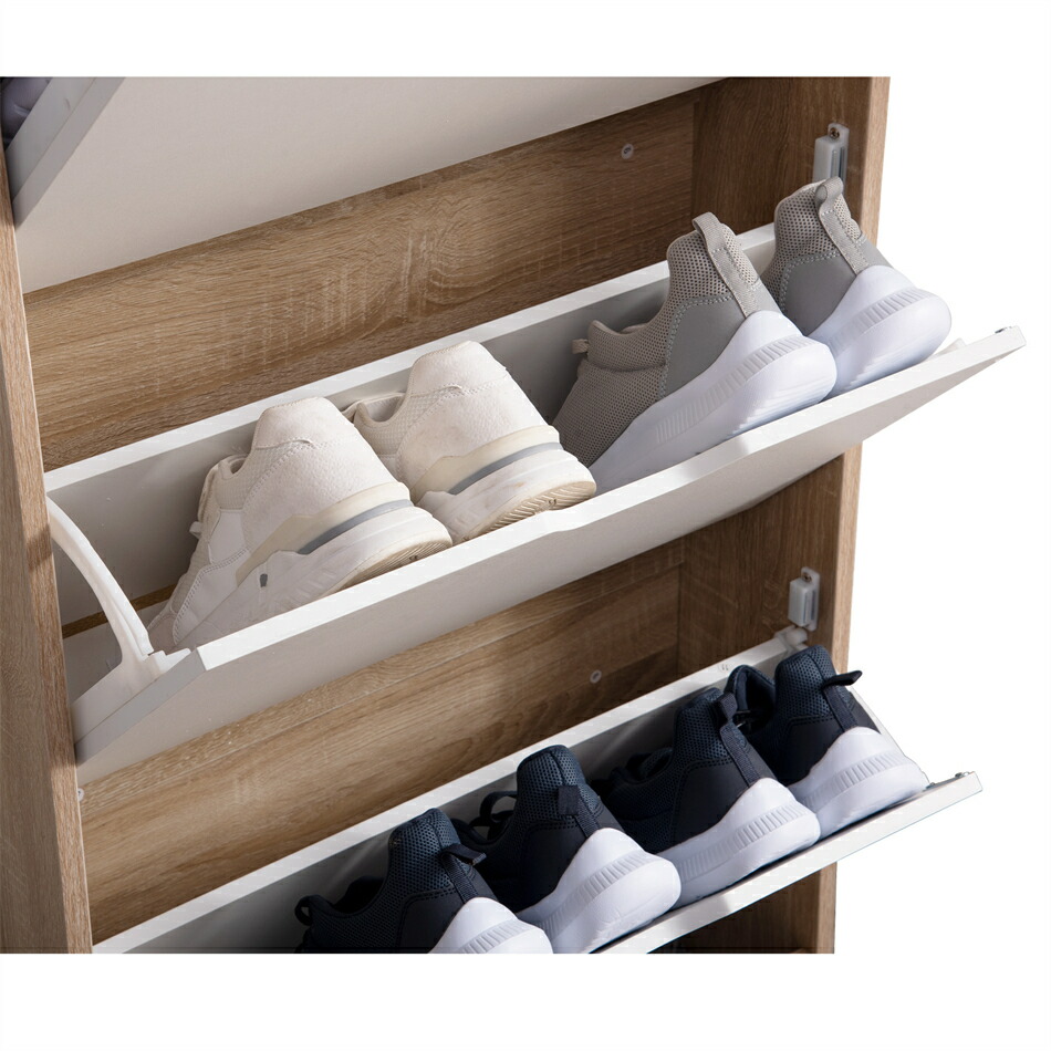 楽天市場】【人気商品】下駄箱 3段 シューズラック 玄関収納 引き出し