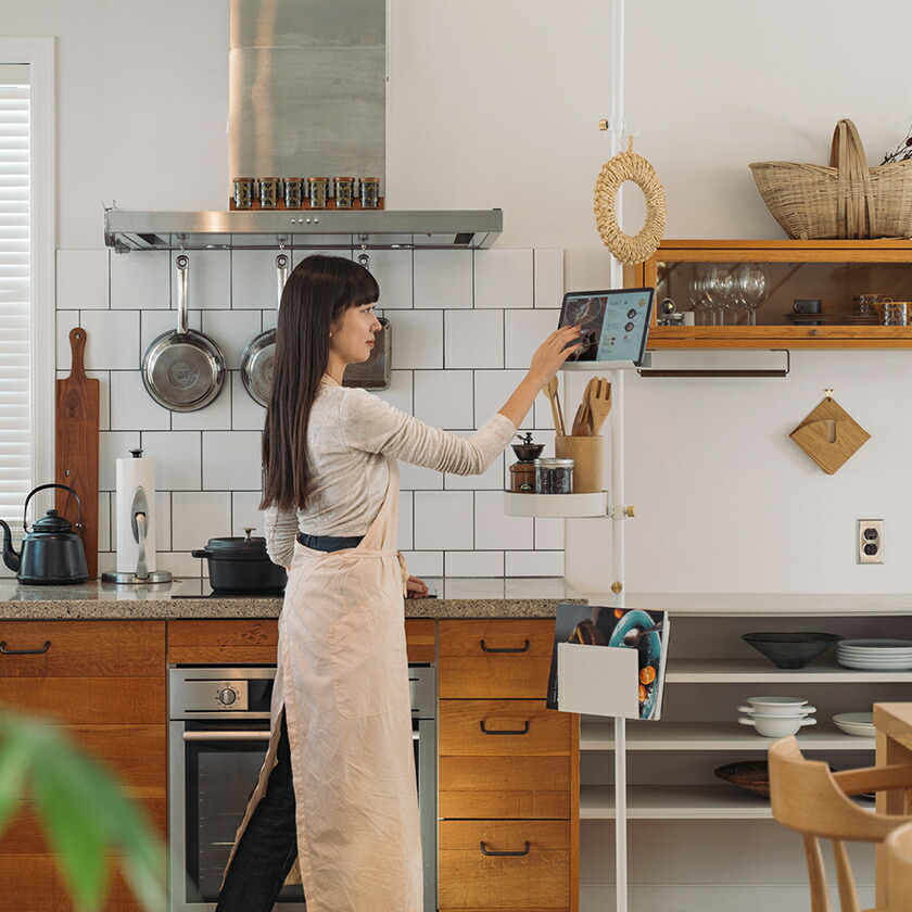 楽天市場】ドローアライン 突っ張り棒用パーツ ブックスタンド 棚 縦