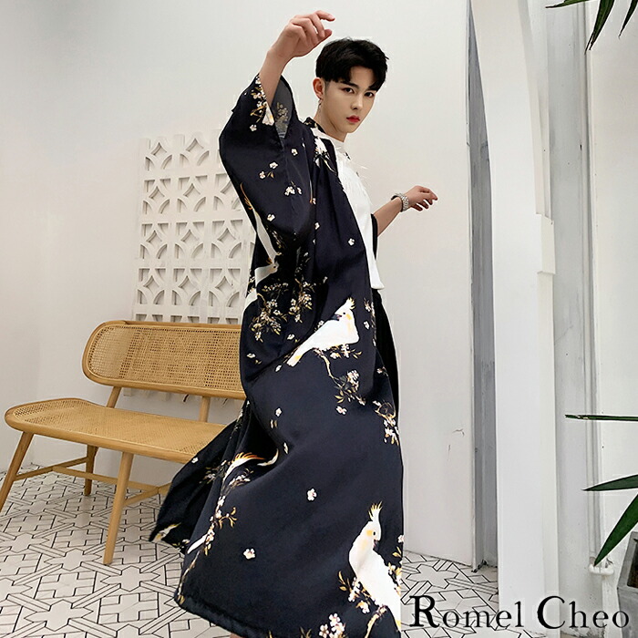 楽天市場】RomelCheo 羽織 和服 モダン 着物 和風 和柄 花鳥 花柄 鳥柄