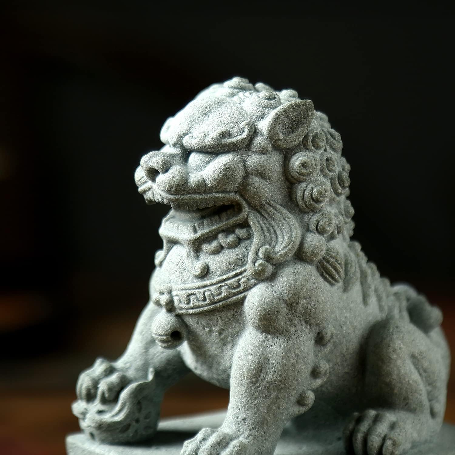 楽天市場】狛犬彫像ペア 守護ライオン石像彫刻 中国風水 アート工芸