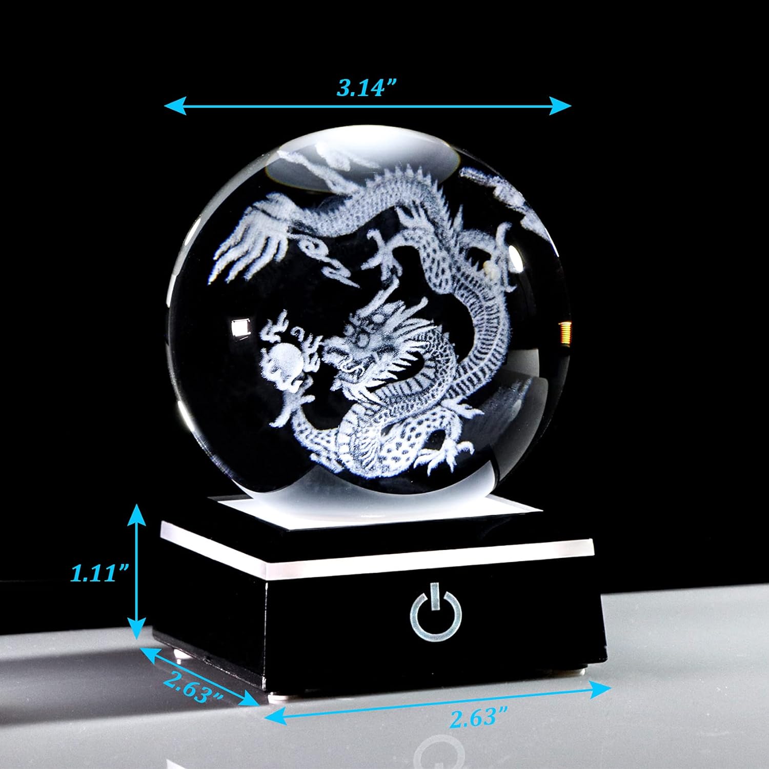 楽天市場】八大竜王LEDカラー装飾ギフトオブジェクリスタルガラス