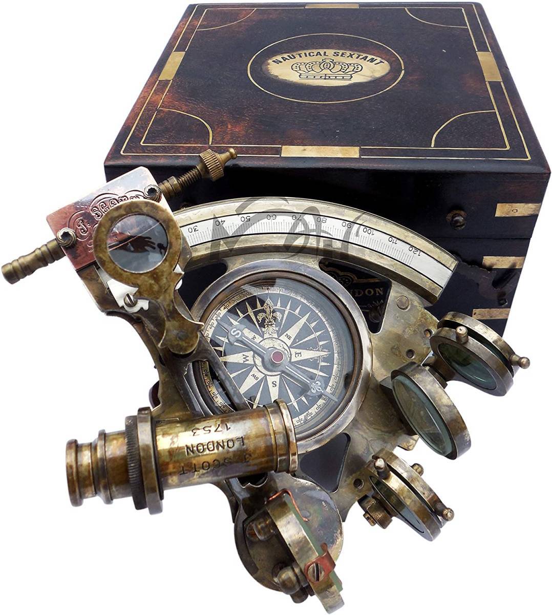 楽天市場】MAH製 アストロラーベ 真鍮製 六分儀、コンパス付き ハード