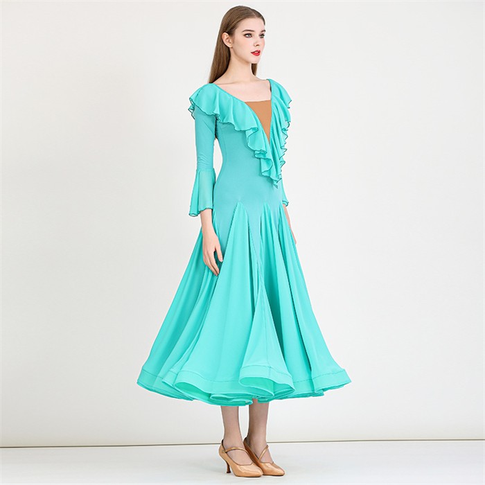 楽天市場】社交ダンスドレス モダンドレス 緑 社交ダンス衣装 社交