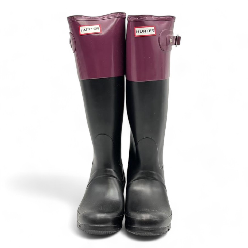 楽天市場】ハンター レインブーツ UK6 ブラックダークルビー おしゃれ