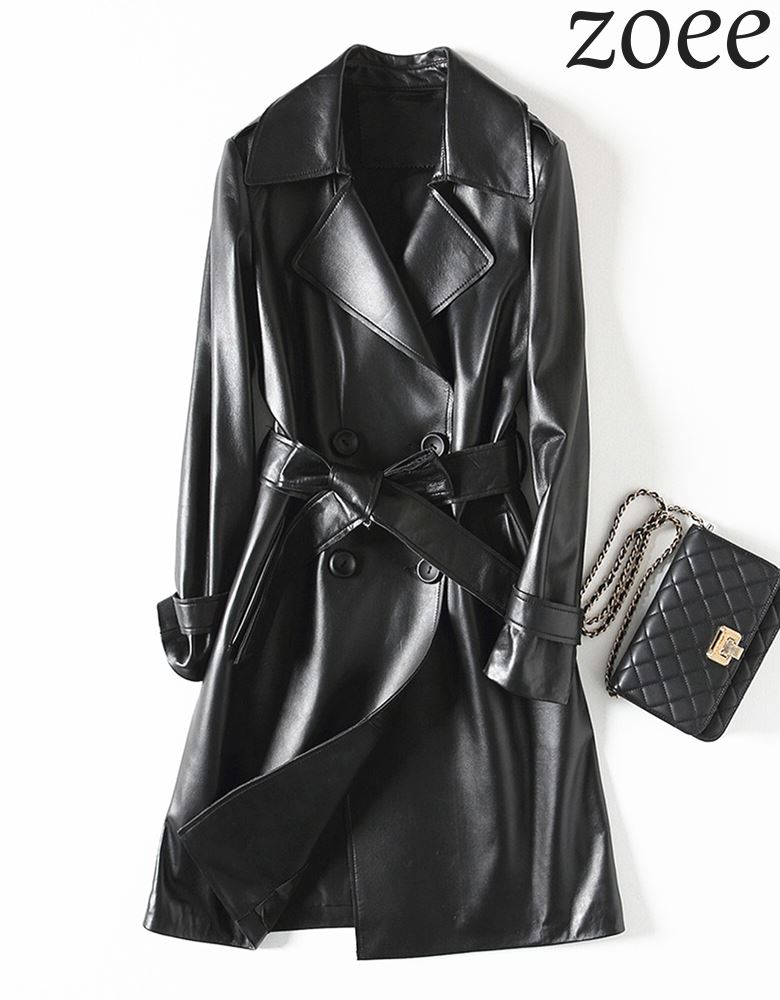 楽天市場】トレンチコート レザーコート レディース ロング 冬